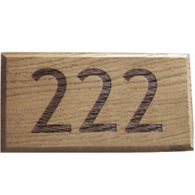 Trebuchet - 3 digit Engraved Oak House Number