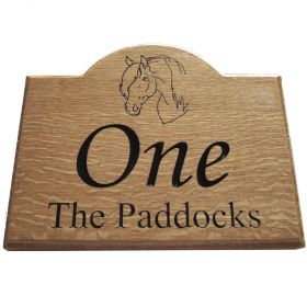 Large Wooden House Sign (2 row + motif)