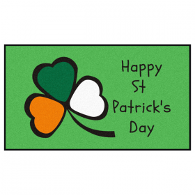 Happy St Patrick's Day Clover Doormat