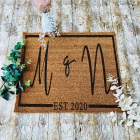 Monogram Initials PVC Personalised Doormat