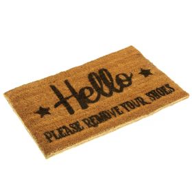 Hello Please Remove Your Shoes Doormat - Biodegradable and Eco Friendly