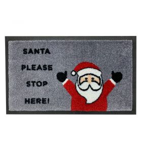 Santa Stop Here Doormat