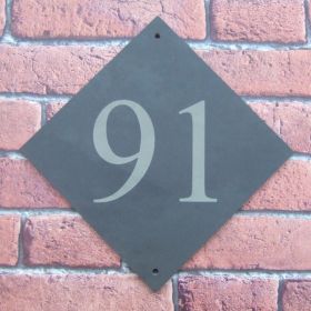 Larger than our regular Slate Number Signs attractively rotated into a diamond shape to add interest.