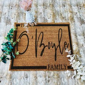 Family Name PVC Printed Coir Doormat 