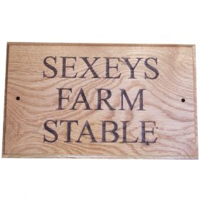 Engraved Oak House Name Sign (3 row)