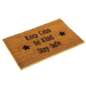 Keep Calm, Be Kind, Stay Safe Doormat - Eco Friendly and Biodegradable Coir