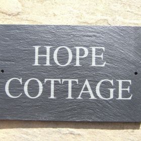 2 Line Slate House Sign - Times New Roman - Upper Case