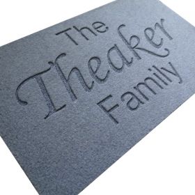 Personalised Family Name Doormat Grey - Angle