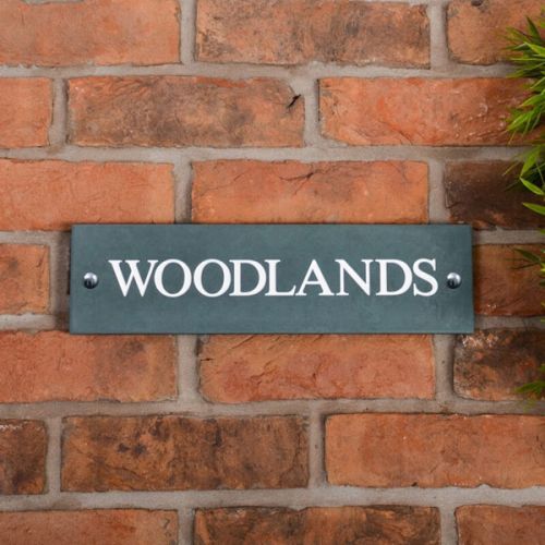 Smooth Slate Green House Signs Personalised With Your House Name/Number 255mm x 100mm x 10mm