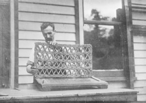 Victorian Man making a Traditional Coir Door Mat