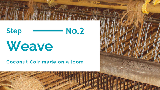 coconut fibre is woven to make matting