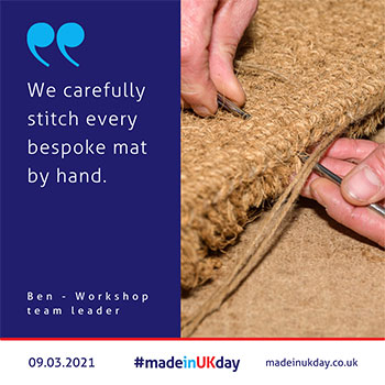 hand stitched mats - made in uk day