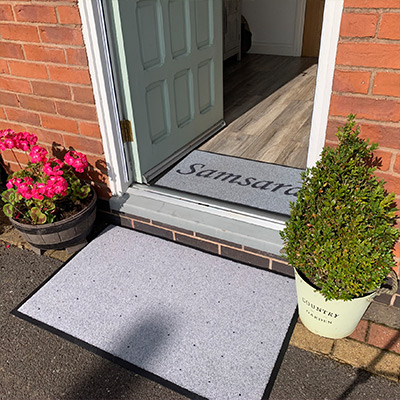 Our Personalised Doormats are 5mm thick, machine washable and made to measure.