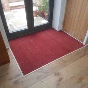 Dark Red Coir Matting in mat well